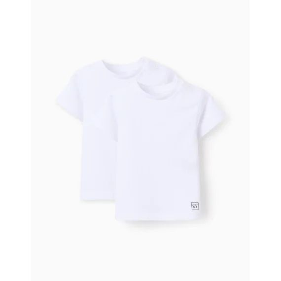 Pack 2 T-shirts Unis En Coton Blanc