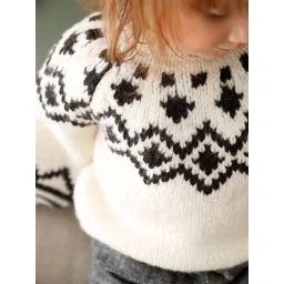 Pull jacquard bébé beige chiné
