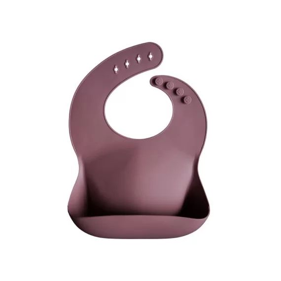 Bavoir à poche en silicone Dusty Rose