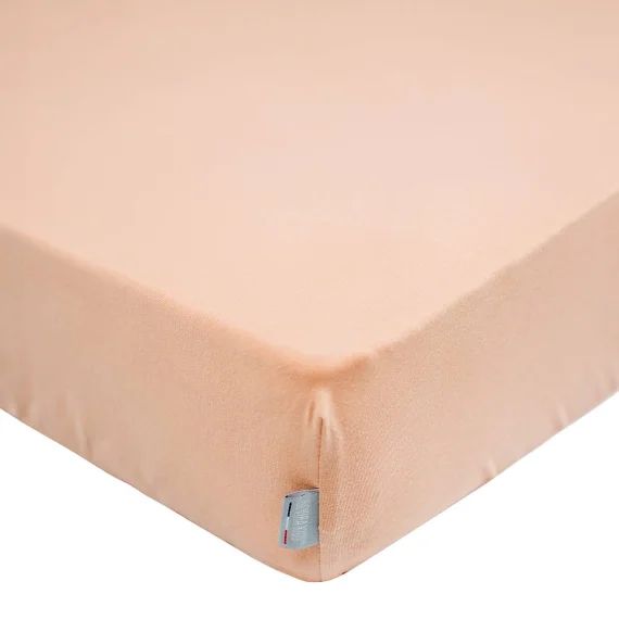 Drap Housse En Coton Jersey Uni Pêche