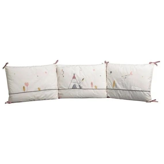 Tour De Lit Bébé Déhoussable – Sauthon – Timouki – 100% Coton – Beige – 180x40cm Beige