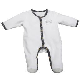 Pyjama Bébé En Velours Blanc/gris