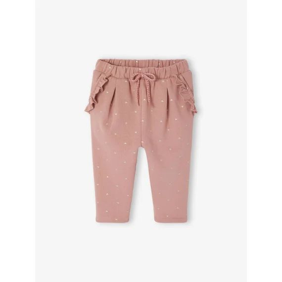 Pantalon molleton bébé fille vieux rose