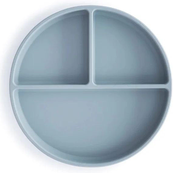 Assiette à compartiments en silicone avec ventouse Powder blue