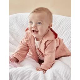 Veste sweat à capuche en coton BIO rose