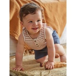 Short en gaze de coton bébé bleu jean
