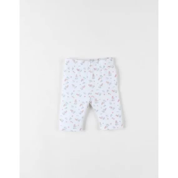 Legging Imprimé Fleuri Blanc