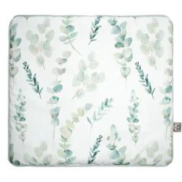 Oreiller Plat Réversible En Coton Eucalyptus Blanc Imprimé Eucalyptus