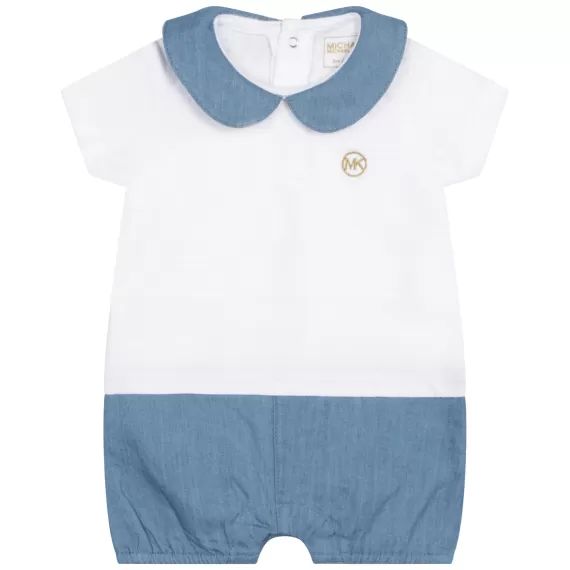 Combinaison bi-matière Fille Blanc