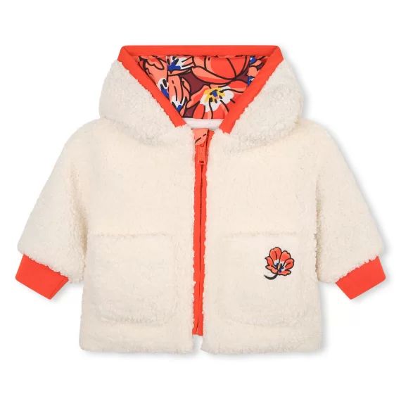 Veste à capuche zippée douce Fille Blanc
