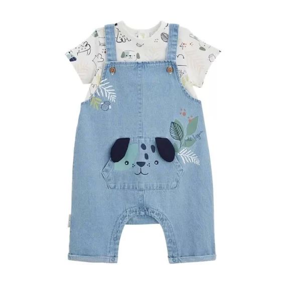 Ensemble Salopette Bébé Et T-shirt Elliot Bleu