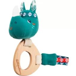 Hochet en bois éco Marius le rhinocéros