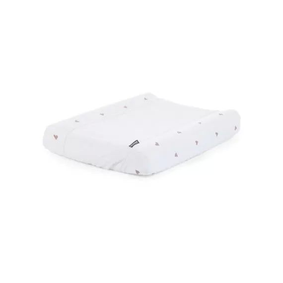 Housse matelas à langer Jersey coeurs dorés (70 x 50 cm)