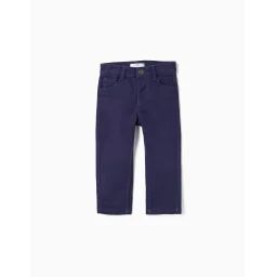 Pantalon En Sergé De Coton Bleu Foncé