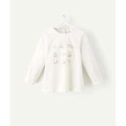 T-shirt bébé fille en coton biologique blanc avec message –  – Soldes
