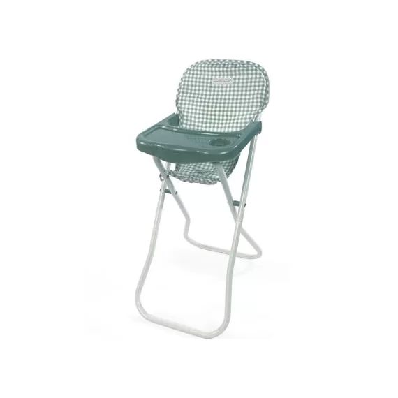 Chaise haute pour poupée Tom Vichy vert