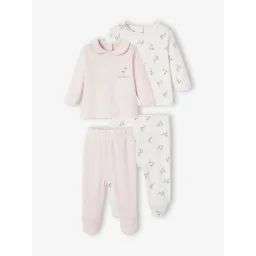 Lot de 2 pyjamas 2 pièces bébé rose pâle