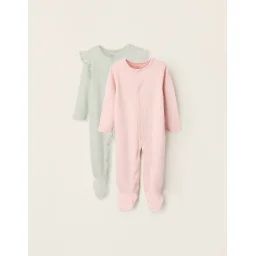 Pack 2 Grenouillères Pointelle/floral Multicolore
