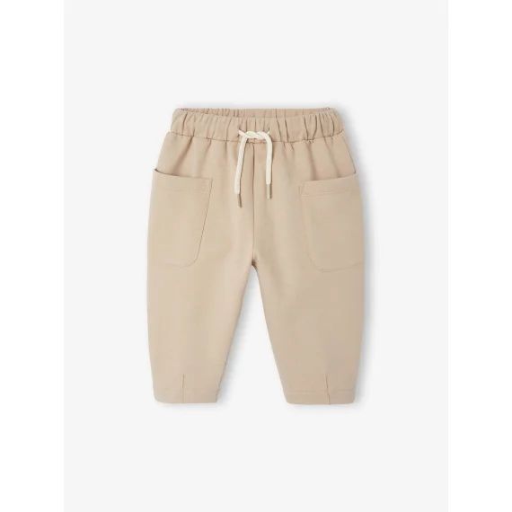 Pantalon large bébé en molleton café