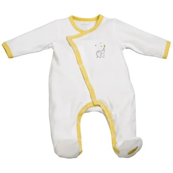 Pyjama bébé en velours blanc