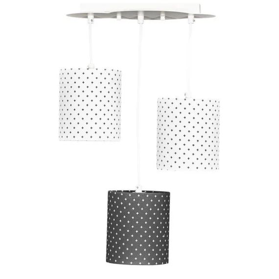 Suspension lumineuse en coton blanc blanc