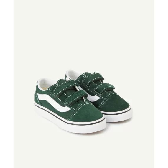 Baskets à scratchs bébé vertes old skool v