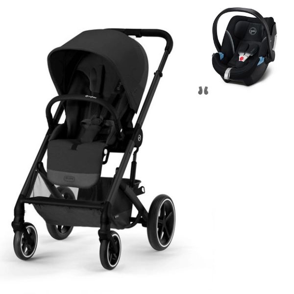 Poussette Cybex Balios S Lux – Châssis Black/ Moon Black + Coque Auto Aton 5 – Deep Black (2023)