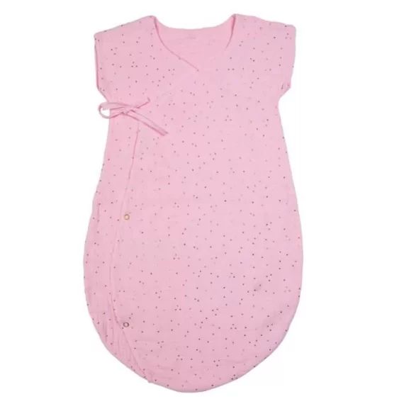 Gigoteuse d&rsquo;été légère en double gaze de coton uni rose