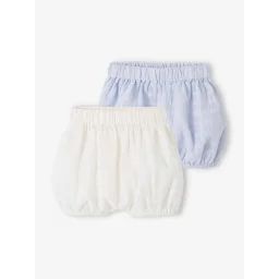 Lot de 2 bloomers brodés naissance bleu ciel