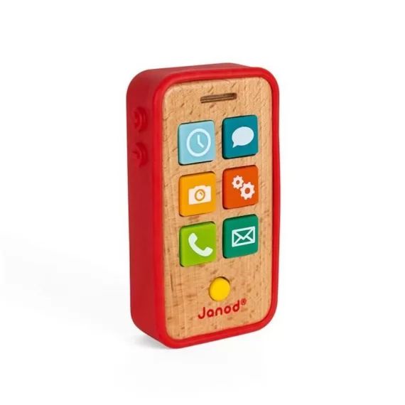 JANOD – Téléphone Sonore (bois) – Dès 18 Mois rouge