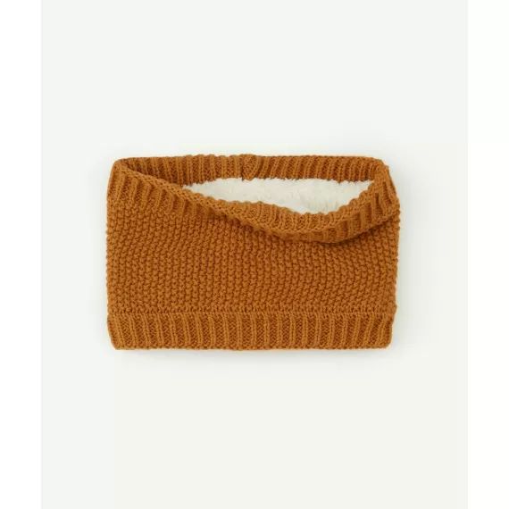 Snood en tricot camel bébé garçon en fibres recyclées –  – Soldes