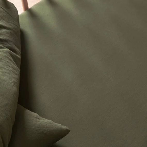 Drap Housse Bébé Satin De Coton Bio Lavé Cyprès