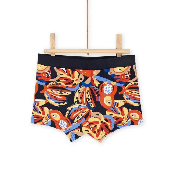 Short De Bain Bleu Nocturne À Imprimé Fantaisies – Bleu marine