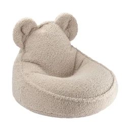 Pouf Enfant Ourson Bouclette Doudou Biscuit