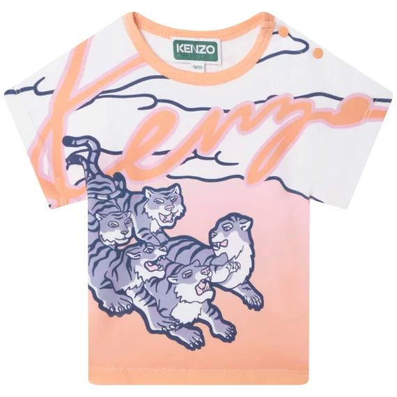 T-shirt imprimé fond dégradé Fille Orange