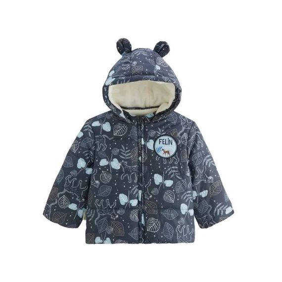 Doudoune Bébé Avec Capuche Félintrépide Bleu