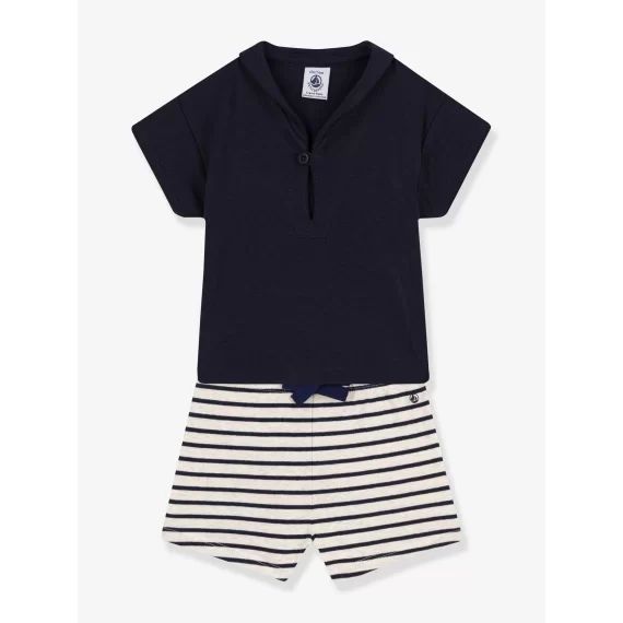 Ensemble naissance 2 pièces PETIT BATEAU bleu
