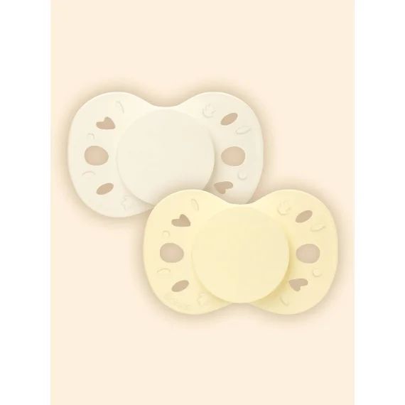 Sucette Anatomique Essentielle – 6-18 Mois – Lot De 2 Jaune + Beige