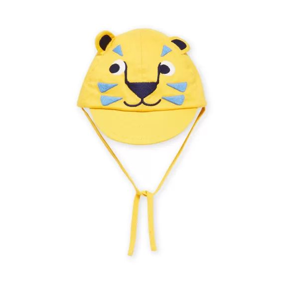 Casquette Jaune Safran À Motif Tête De Tigre – Orange