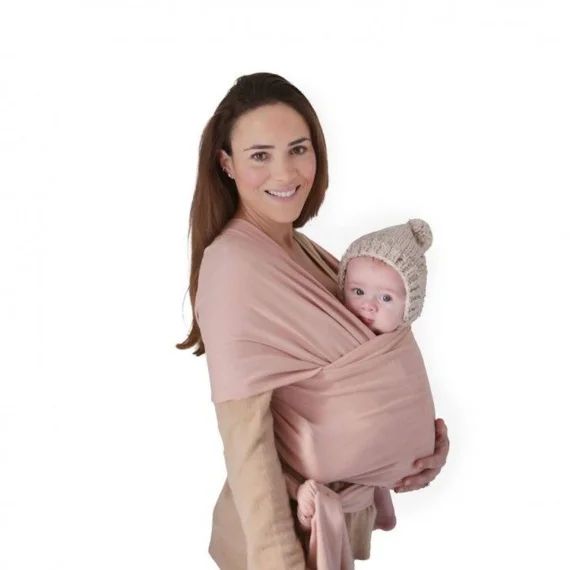 Echarpe De Portage Porte-bébé Mushie Rose Clair Rose