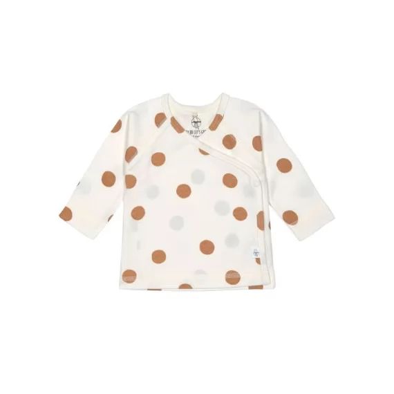 Tee-shirt kimono Big Dots blanc cassé (0-2 mois)