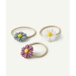 Le lot de 3 élastiques à fleurs colorées en gomme –  – Soldes