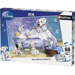 Puzzle Tous Au Bain 101 Dalmatiens 60 Pcs Bleu