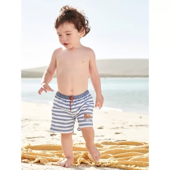 Caleçon de bain bébé Surf bleu rayé