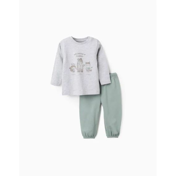 Pyjama En Coton Gris Clair
