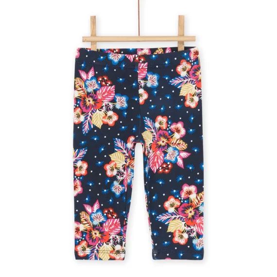 Legging Noirine À Imprimé Fleuri Multicolore – Bleu