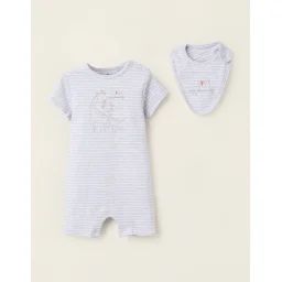 Combi-short + Bavoir Gris Clair