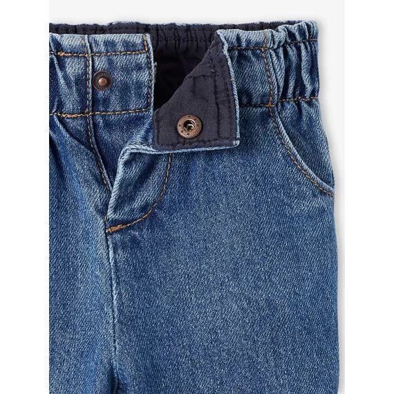 Jean large bébé taille élastiquée stone