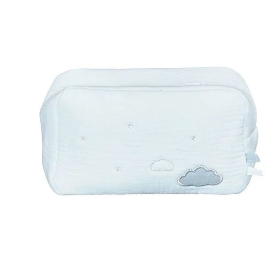Trousse de toilette en coton Bio bleu