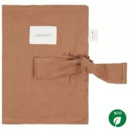 Protège carnet de santé Lin français noisette